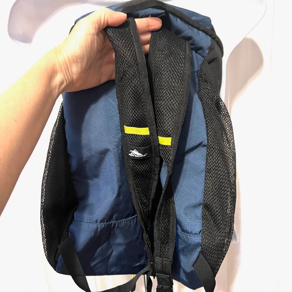 High Sierra Back Pack-Navy Blue/Black-Unisex-Lightweight-Mesh-Adjustable Straps - Picture 9 of 16